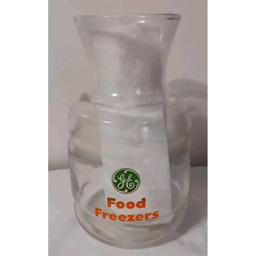 Vintage Orange Juice Carafe Jar GE Food Freezers‎ Beverage Glass Container